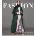 Propietario Diseñador fabricante mujeres Dubai personalizado Kimono marca OEM etiqueta Moda Frente azul marino frente abierto abaya